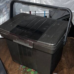 Source Unknown Black Portable File Box with Folders NWOT